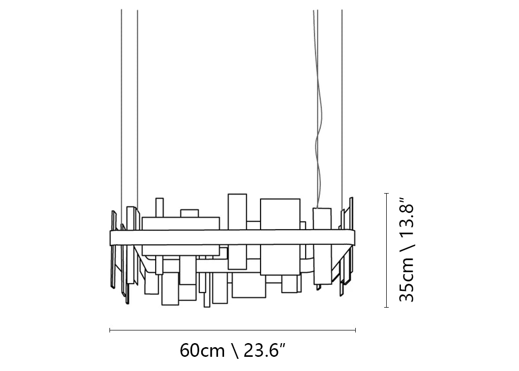 Alabaster Acropolis Square Chandelier