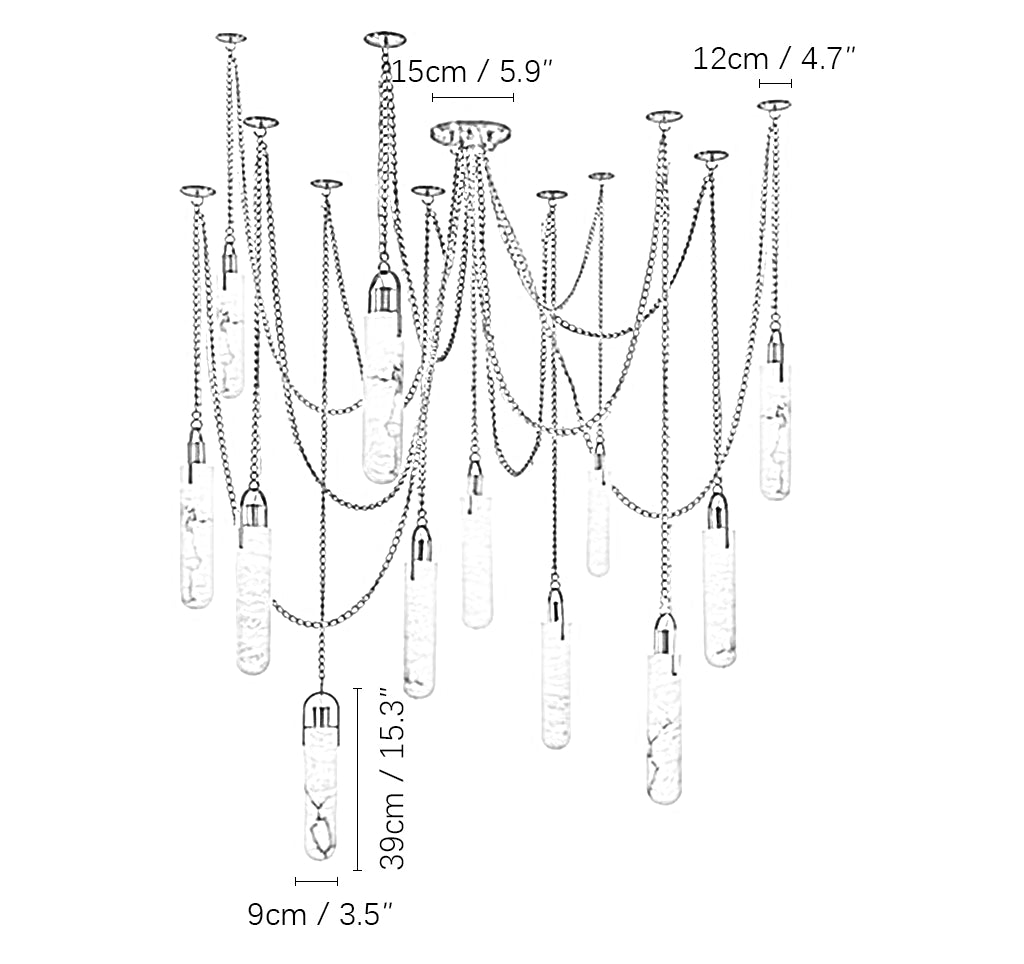 Dome Chain Alabaster Chandelier