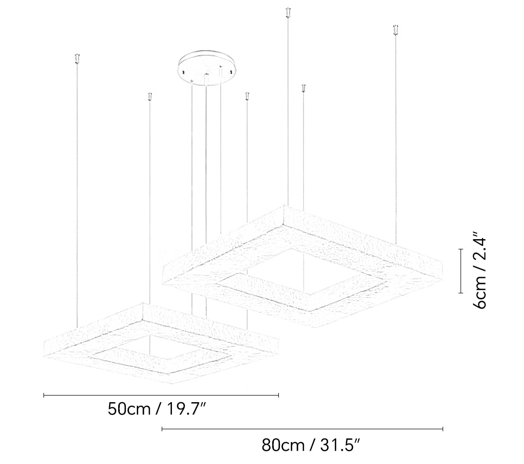 Lampadario moderno quadrato in alabastro
