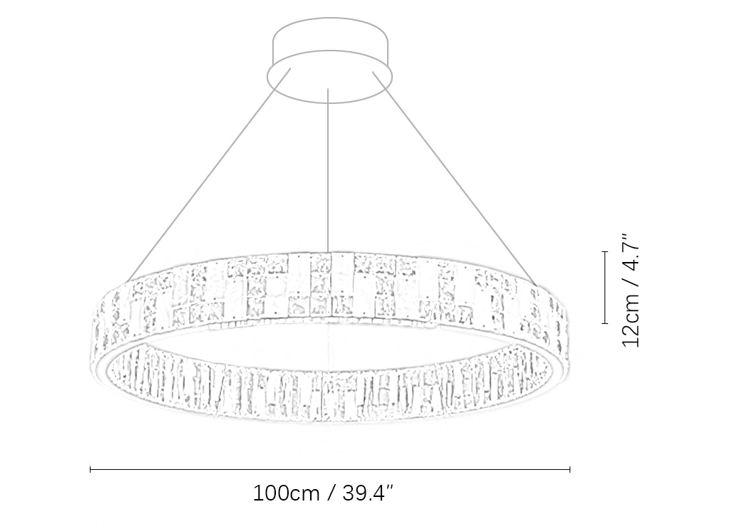 Round Alabaster Crystal Chandelier