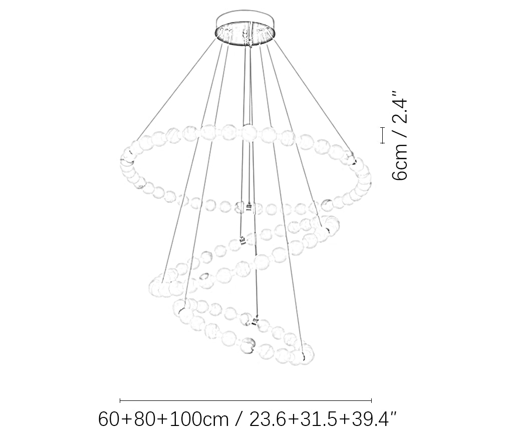 Pearl Alabaster Necklace Round Chandelier