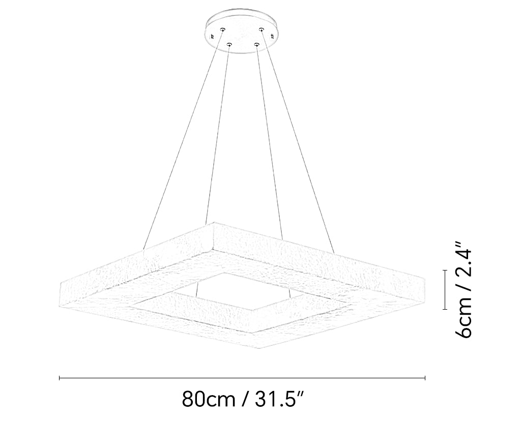 Lampadario moderno quadrato in alabastro