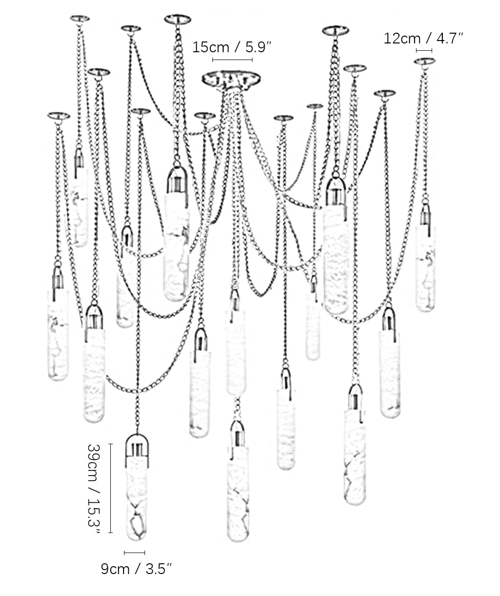 Dome Chain Alabaster Chandelier
