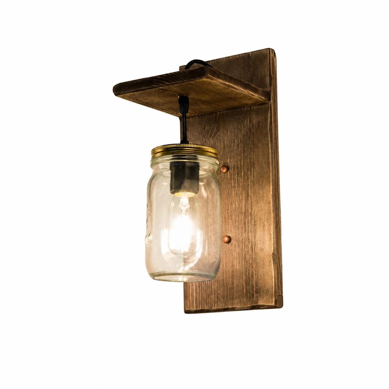 Mason Jar Shelf Wall Light