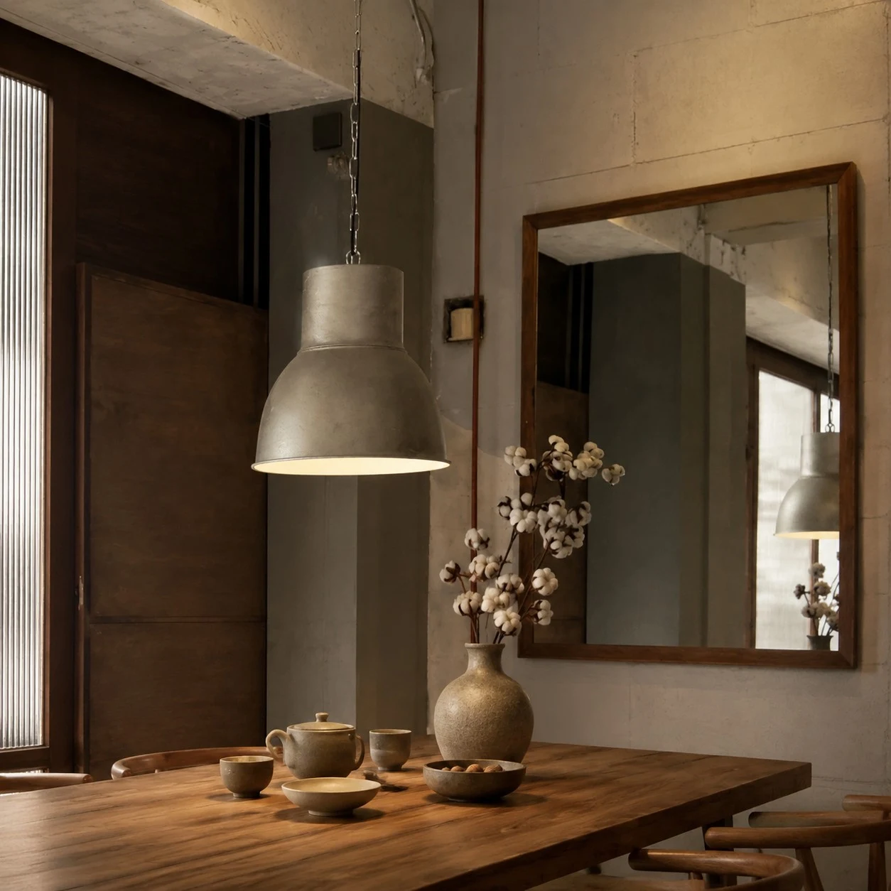 Vintage rust finish industrial pendant light