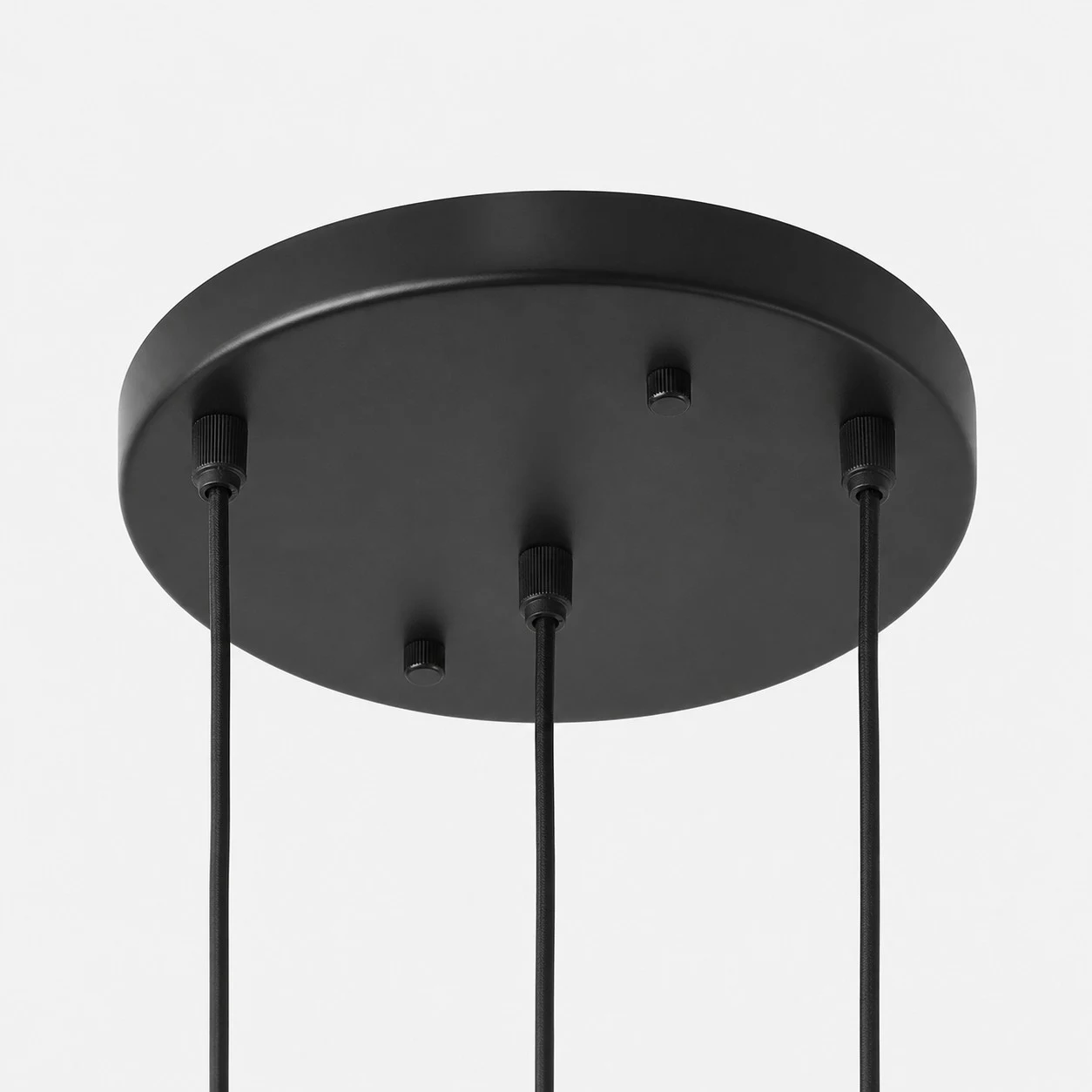 Round ceiling canopy and suspension connection detail