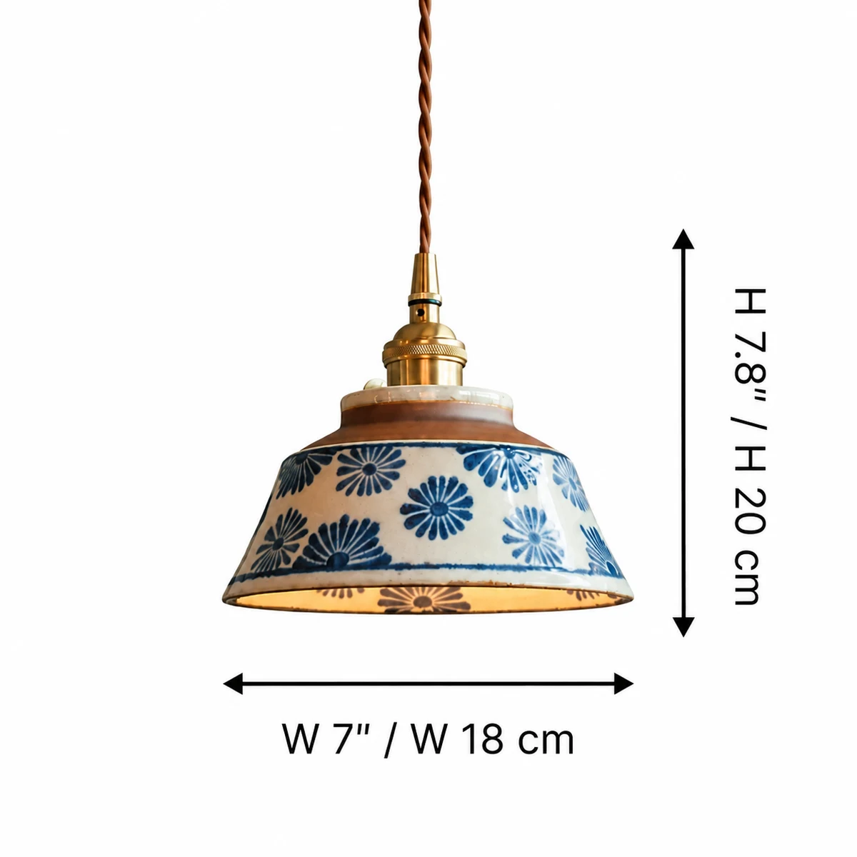 Dimension guide showing 7 inch width and 7.8 inch height