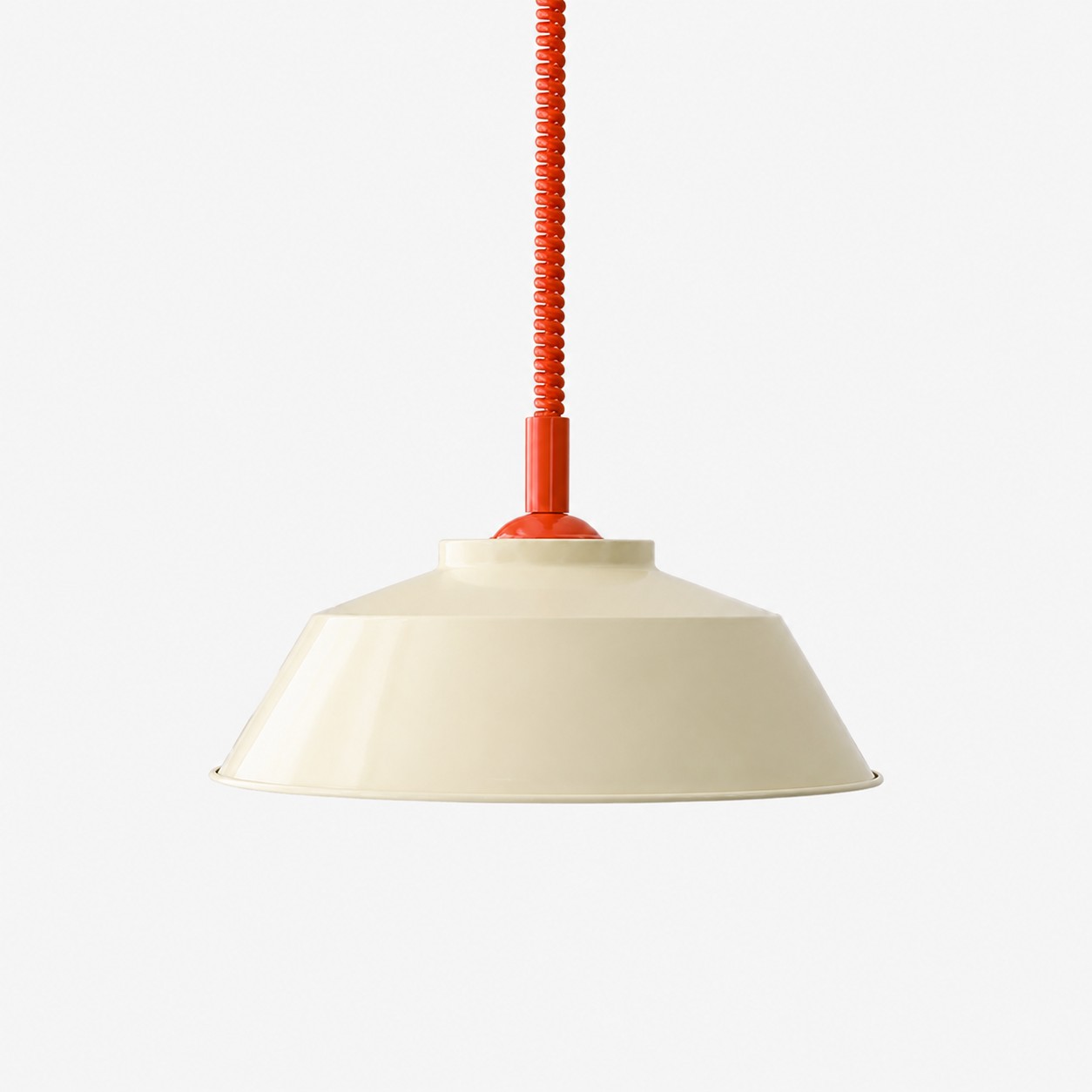 Memphis pendant with ivory shade and red cord