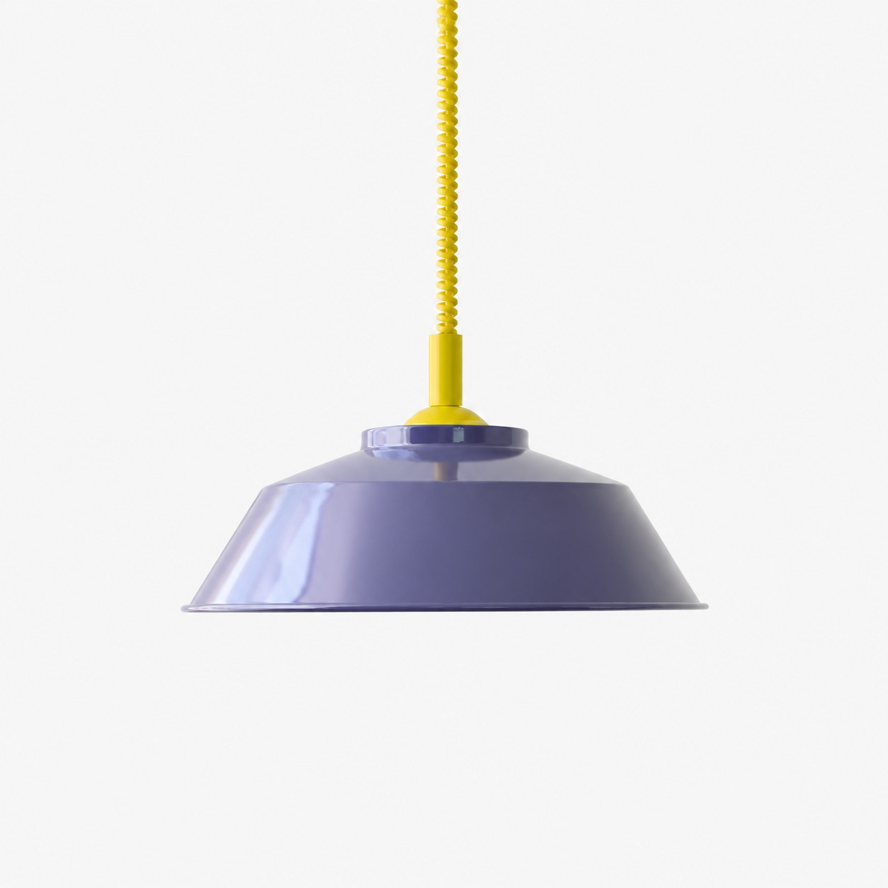 Memphis pendant with cobalt blue shade and yellow cord