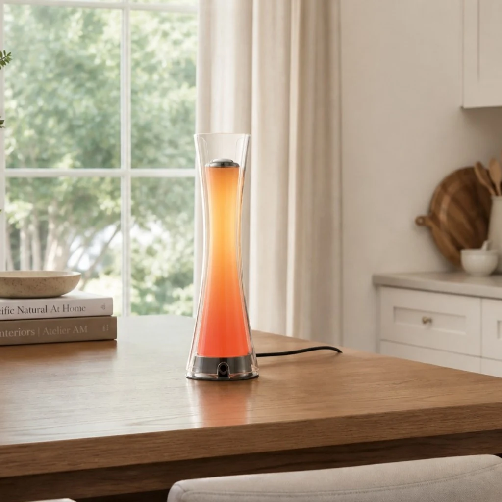 Console table gradient lamp scene